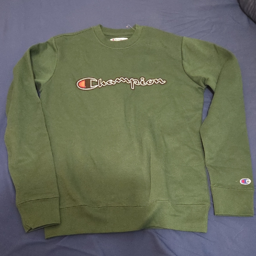 Champion Men's Olive Crewneck Sweater